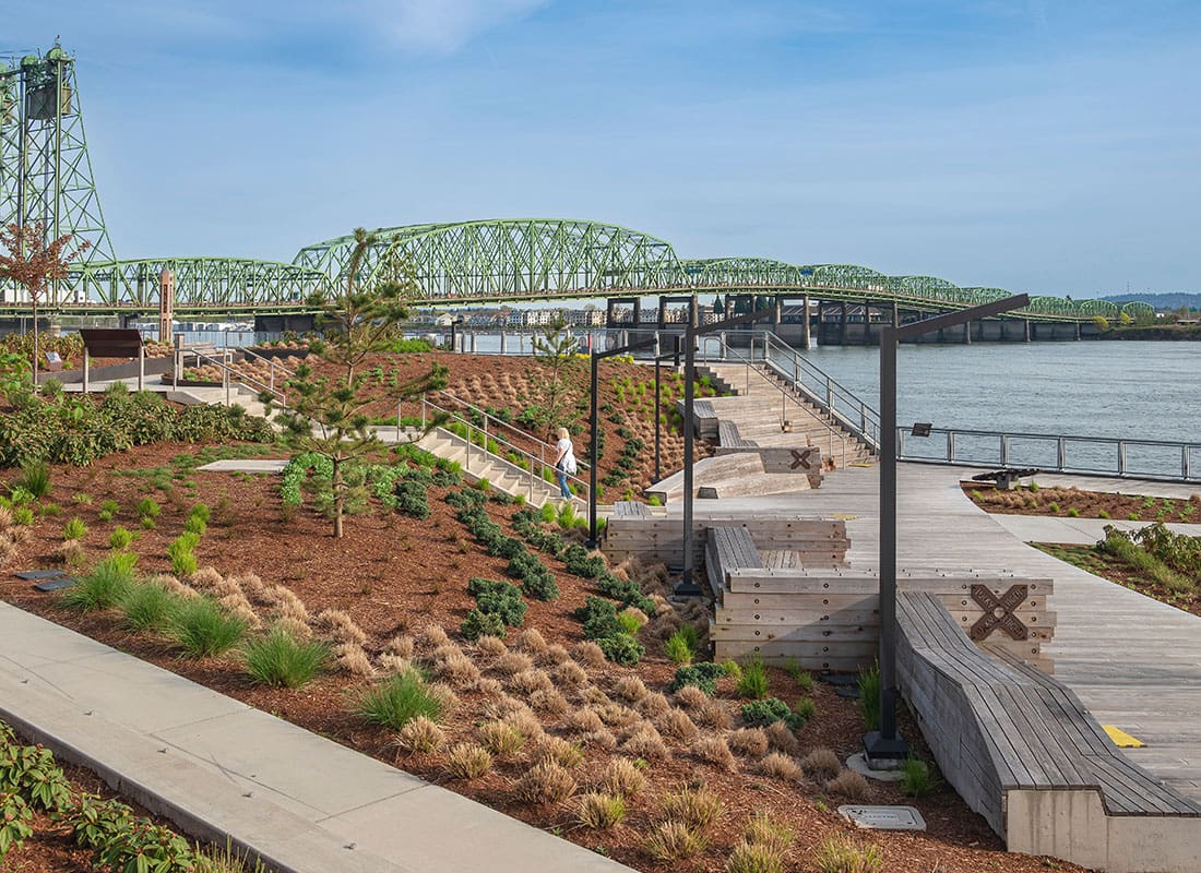 Vancouver, WA - Aerial View of Portland-Vancouver Interstate Bridge